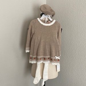 Max Studio Baby 3 piece sweater dress set 18M